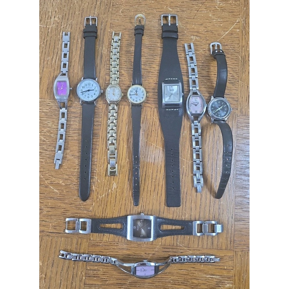 Lot of 9  Ladies Watches Timex Fossil Roots Guess - Working - All w/ Batteries